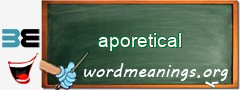 WordMeaning blackboard for aporetical
